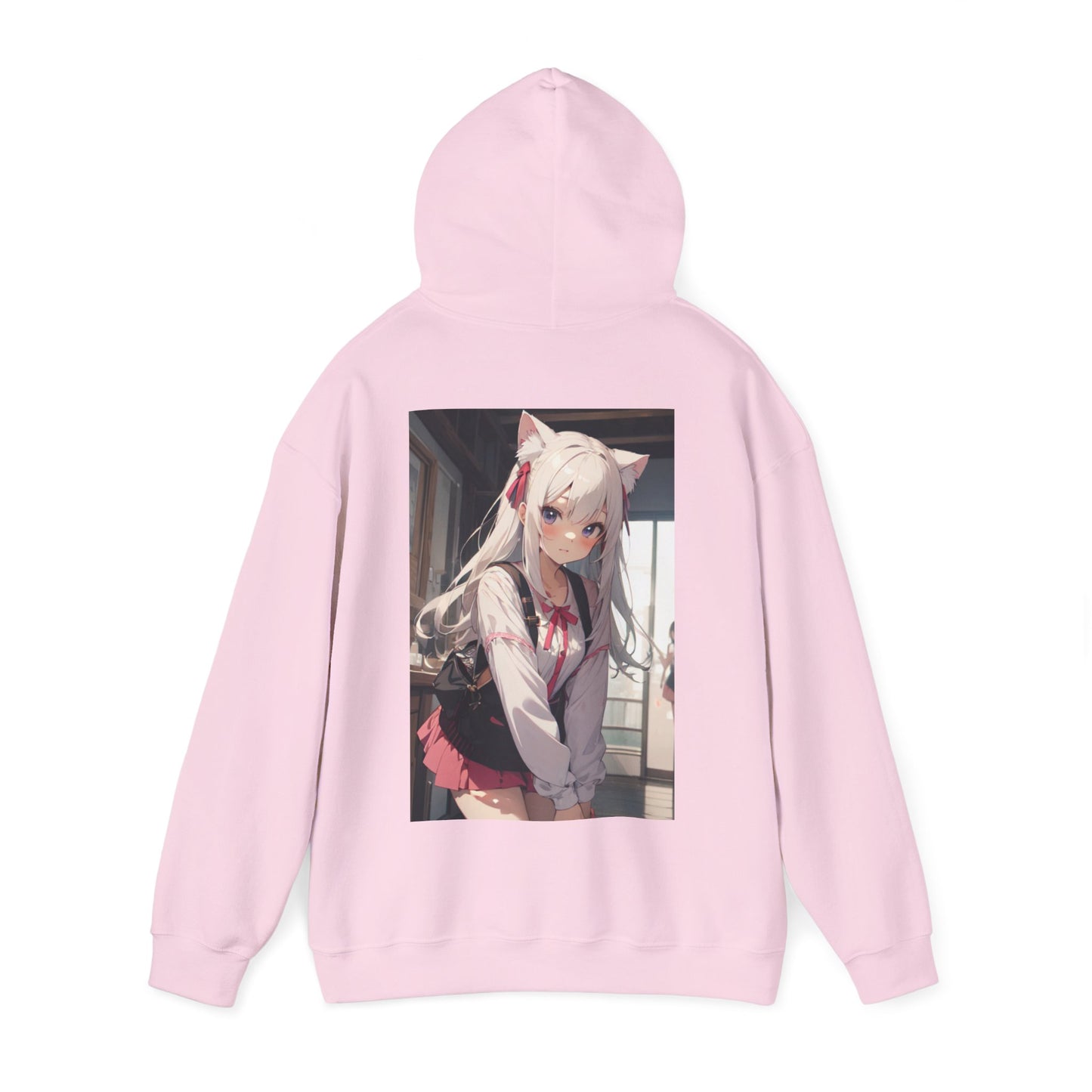 Anime Schoolgirl Hoodie — Cute Blonde Kawaii Girl Back Print