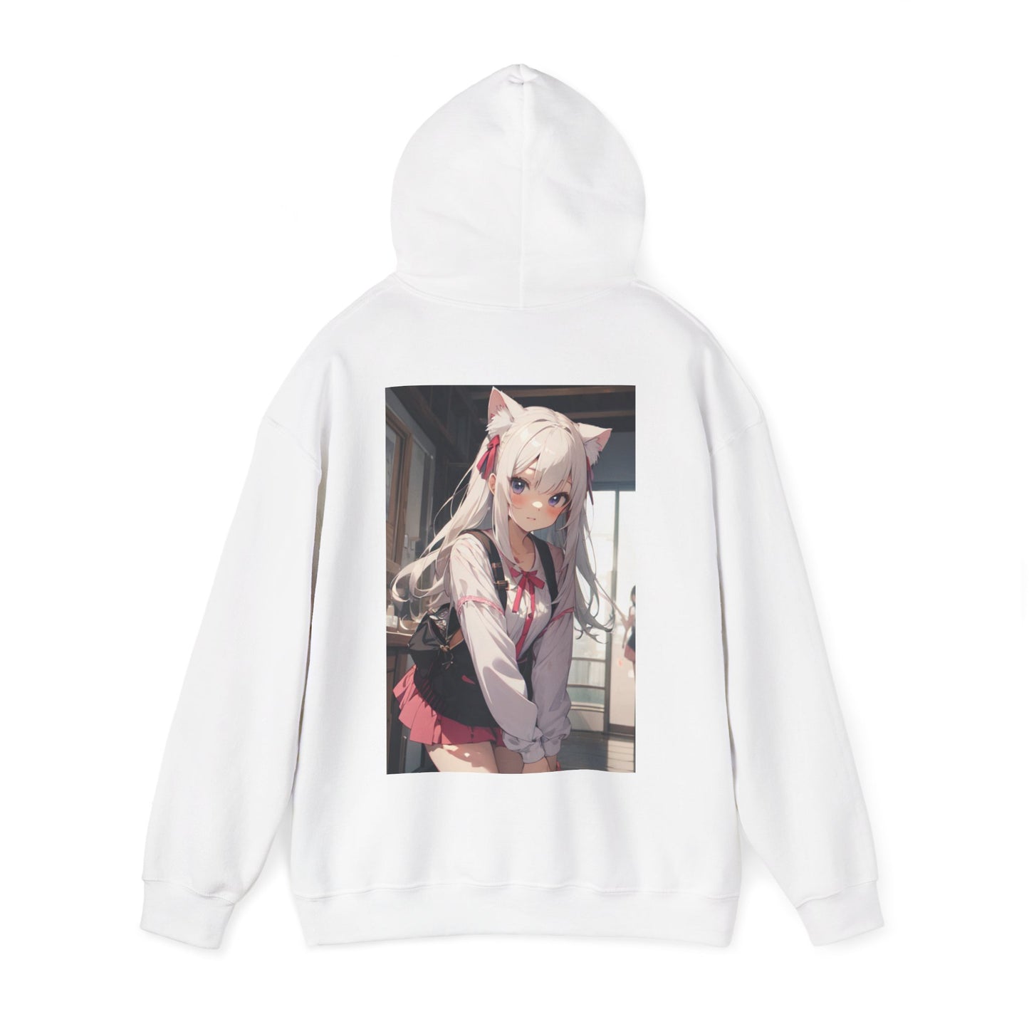 Anime Schoolgirl Hoodie — Cute Blonde Kawaii Girl Back Print
