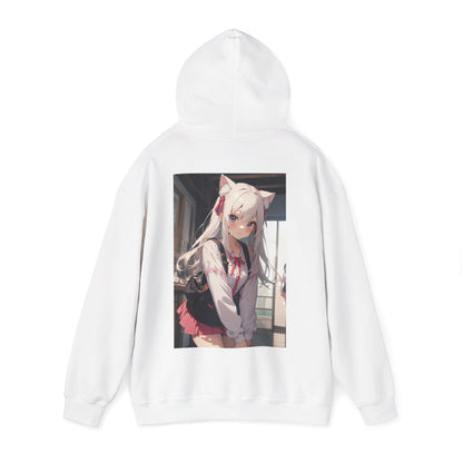 Anime Schoolgirl Hoodie — Cute Blonde Kawaii Girl Back Print