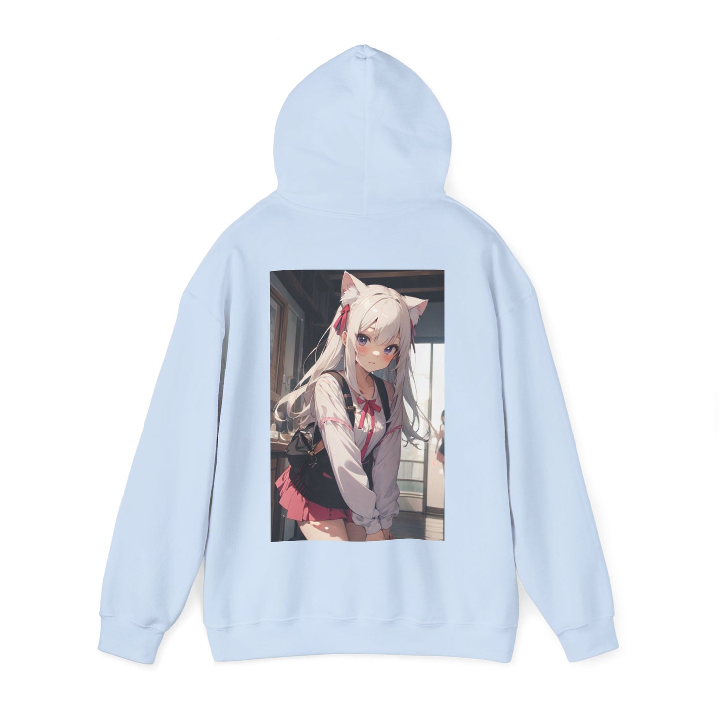 Anime Schoolgirl Hoodie — Cute Blonde Kawaii Girl Back Print