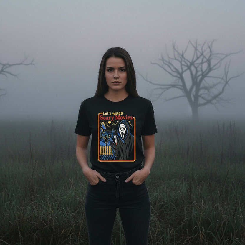 Retro Ghost Face ‘Let’s Watch Scary Movies’ Tee