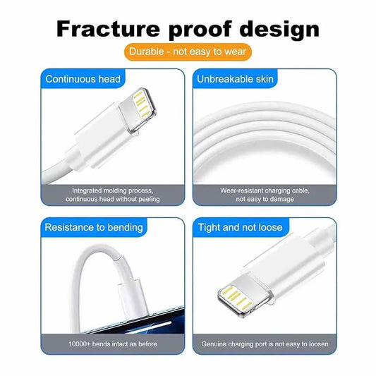 3A USB A To Lightning Fast Charging Cable For iPhone 14 13 12 Pro Max iPad USB A To iOS Data Cable Charger Accessories 1M 2M 3M